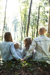 Family Sitting in the Forest Gatlinburg