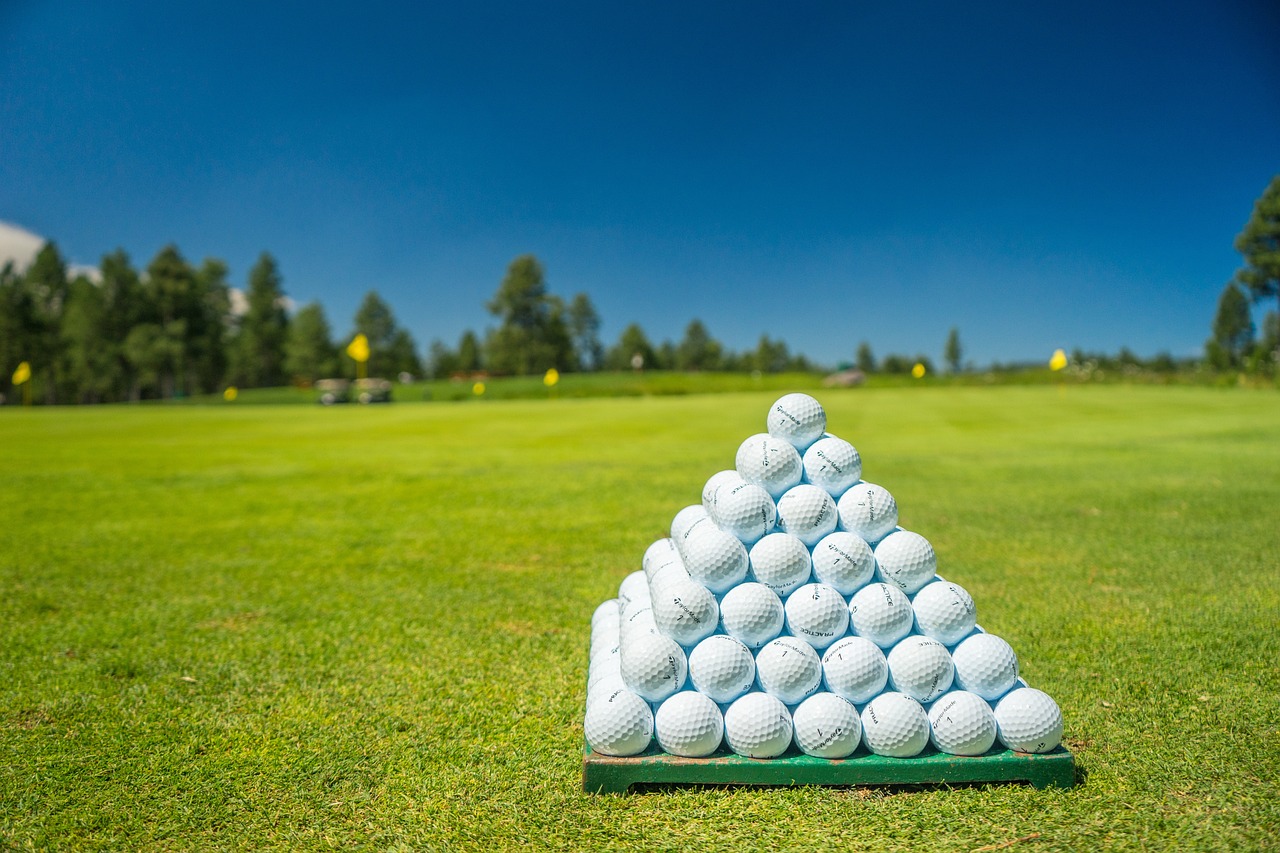 A stack of golf balls for Gatlinburg Golf